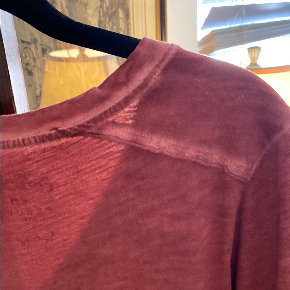 Women's V-Neck Long Sleeve Top - Rust Peruvian Connection - Picture 7 of 7